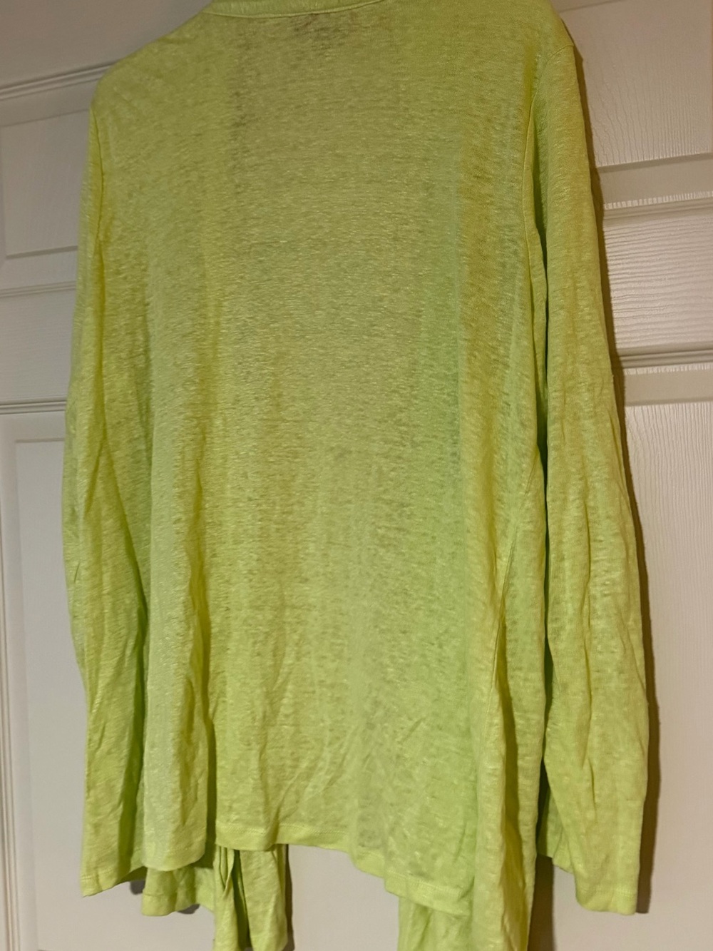 J. Jill 100% linen lime green open front cardigan sweater size large lightweight - Picture 6 of 11